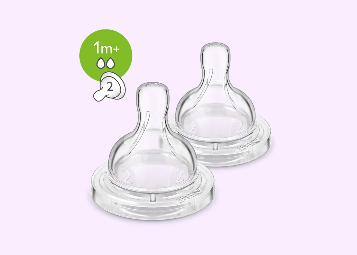 SCF632-27 Silicone Teat 1m+ / 2h PK2 - Image 1
