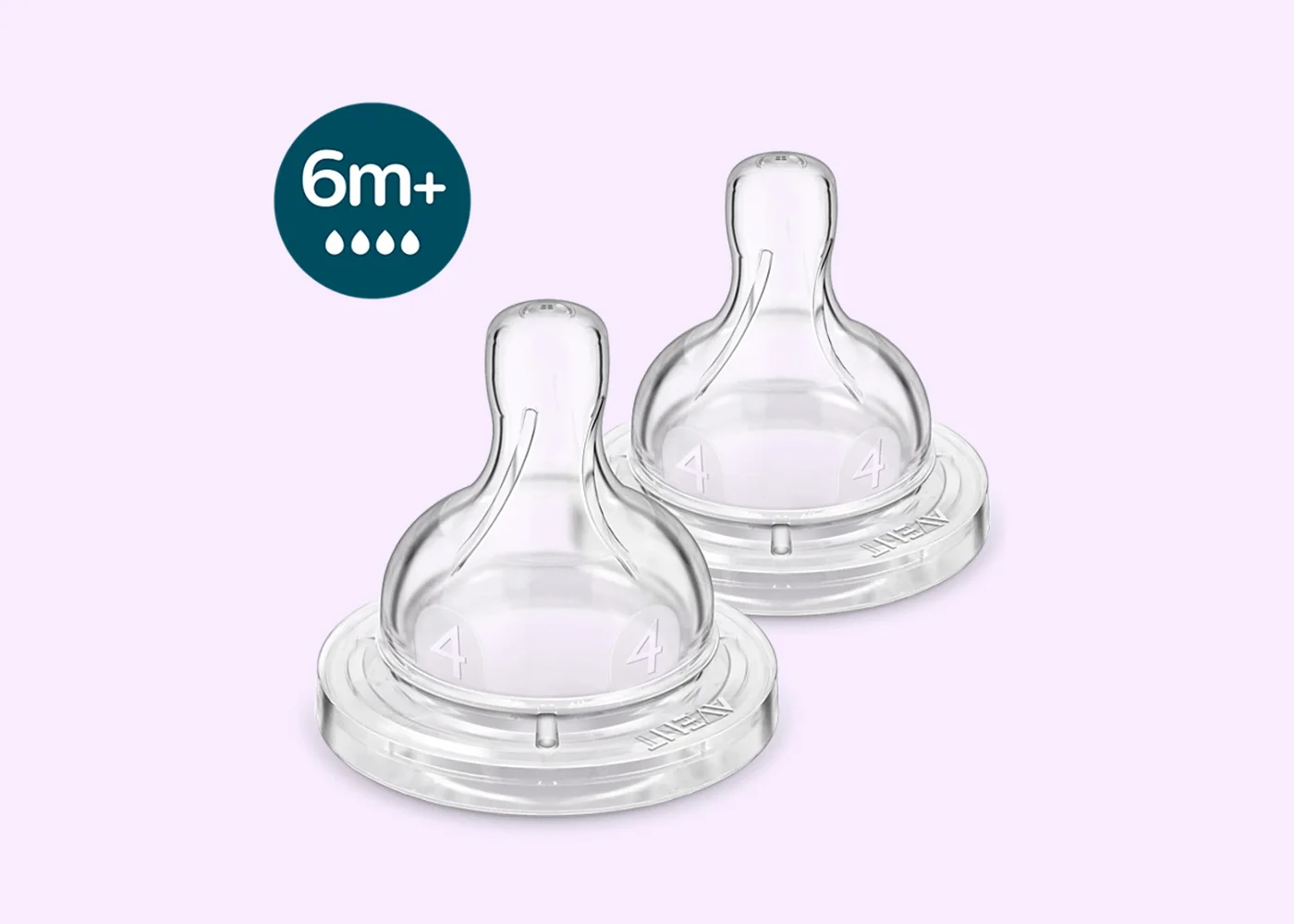 SCY764-02 Silicone Teat 6m+ / 4h PK2 - Image 1