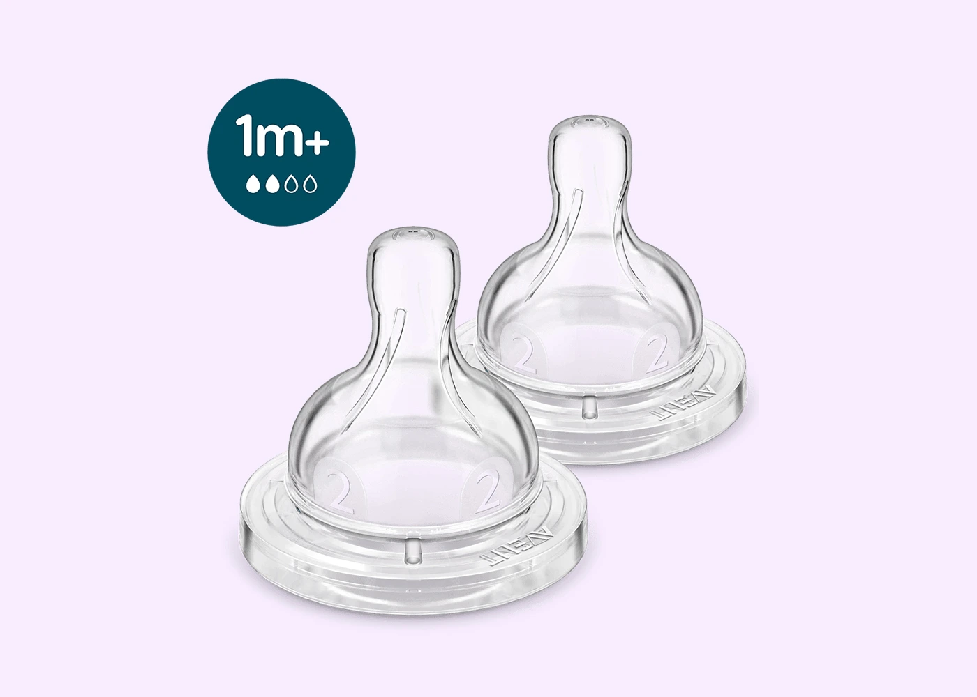 SCY762-02 Silicone Teat 0m+ / 1h PK2 - Image 1